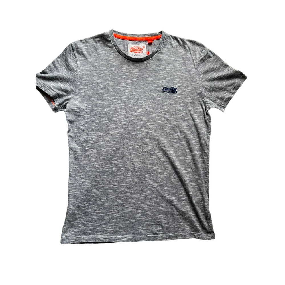 Superdry Shirt Mens size Large Gray Marl T Shirt Short Sleeve